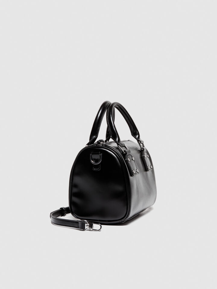 Mini vanity-style handbag with shoulder strap - null - Black | Sisley image number 6